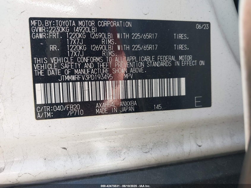 2023 TOYOTA RAV4 HYBRID LE - JTMMWRFV3PD193495