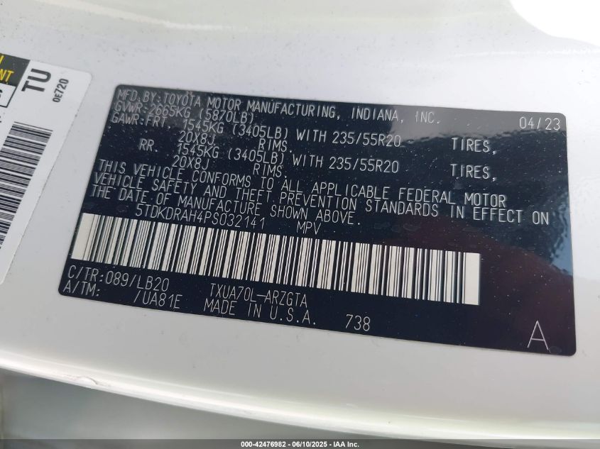 2023 Toyota Highlander - 5TDKDRAH4PS032141