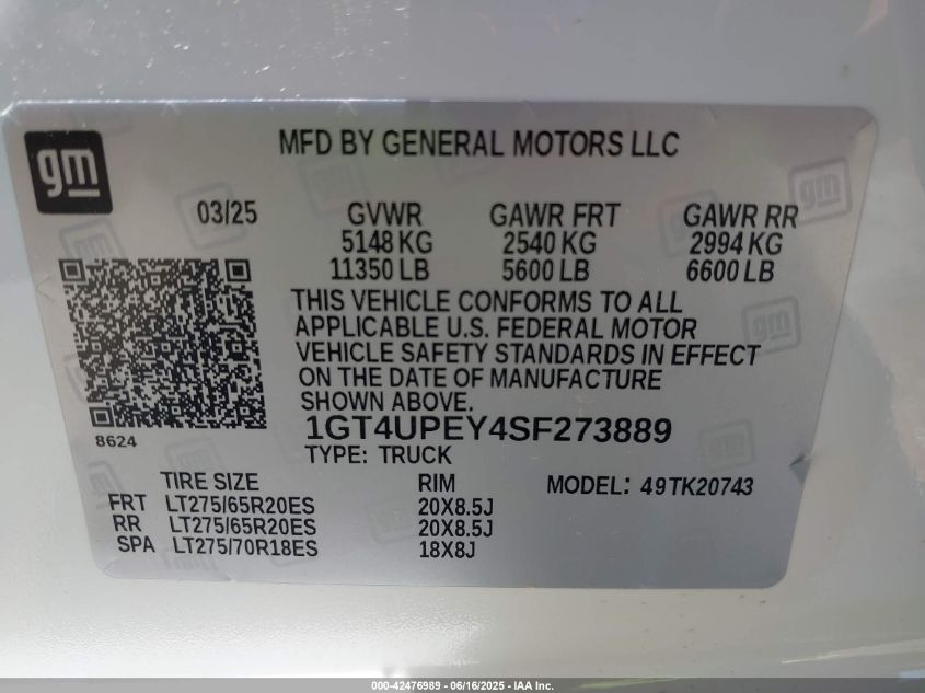 2025 GMC Sierra - 1GT4UPEY4SF273889