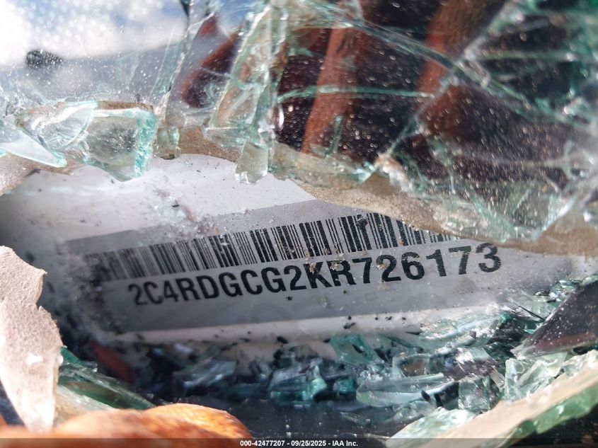 2019 Dodge Grand Caravan Sxt VIN: 2C4RDGCG2KR726173 Lot: 42477207