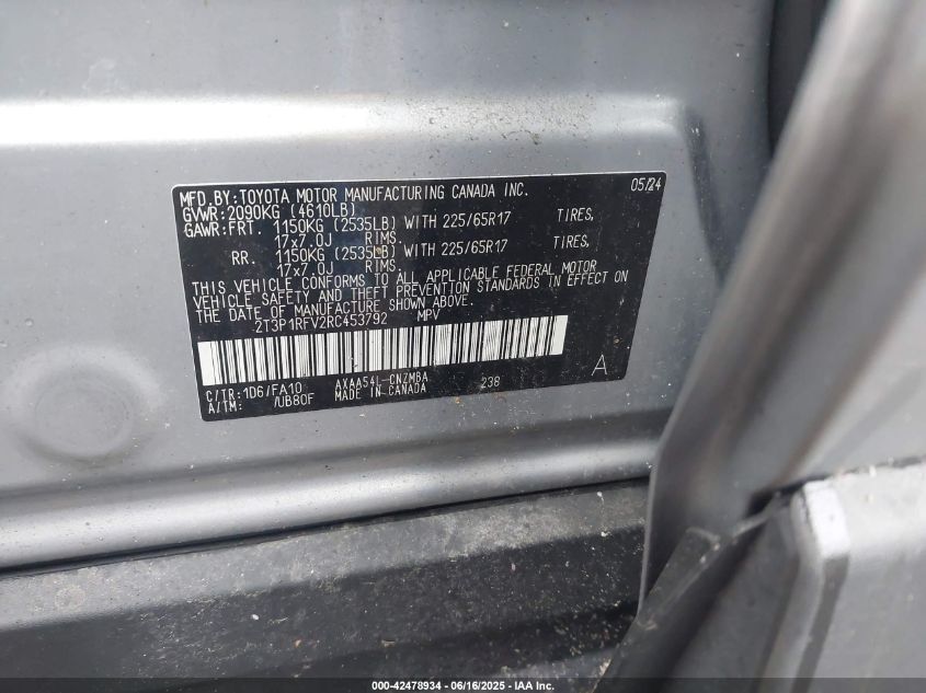 2024 Toyota RAV4 - 2T3P1RFV2RC453792