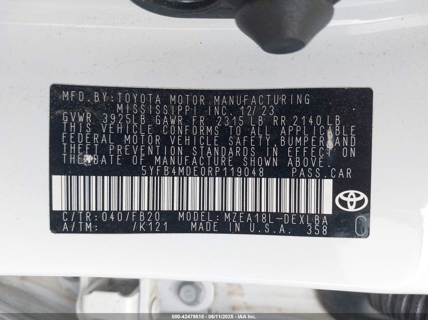 2024 TOYOTA COROLLA LE - 5YFB4MDE0RP119048