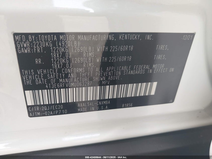 2021 TOYOTA RAV4 HYBRID XSE - 4T3E6RFV0MU063287