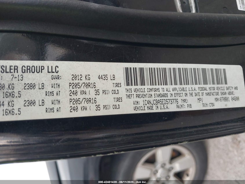 2014 JEEP COMPASS SPORT - 1C4NJCBA5ED573776