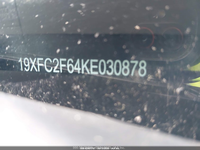 2019 Honda Civic Lx VIN: 19XFC2F64KE030878 Lot: 42481767