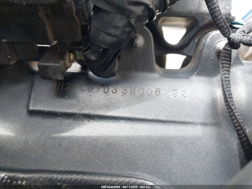 2003 Honda Cbr600 Rr VIN: JH2PC37033M006232 Lot: 42482069