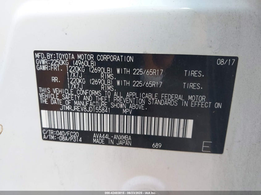 2018 TOYOTA RAV4 HYBRID XLE - JTMRJREV8JD155841