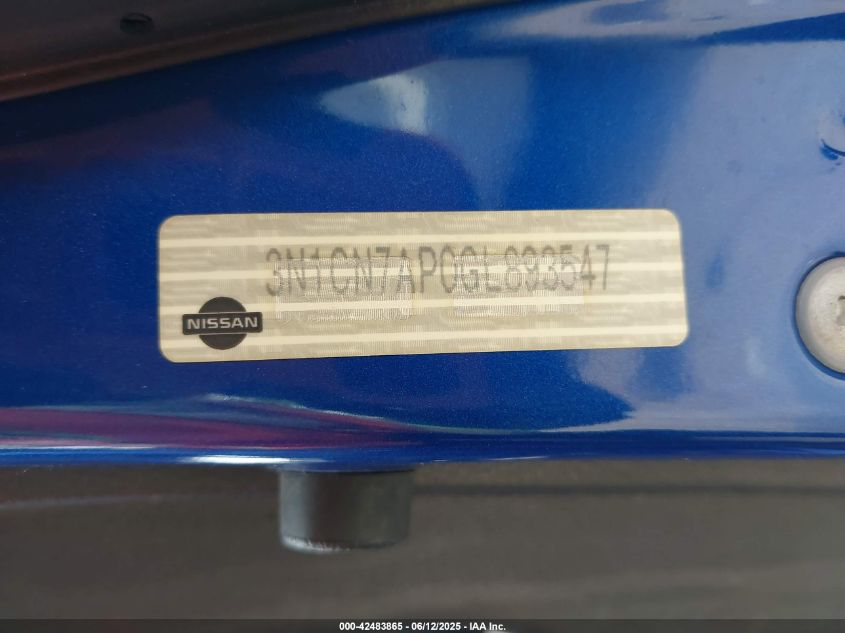 2016 Nissan Versa 1.6 Sl VIN: 3N1CN7AP0GL893547 Lot: 42483865