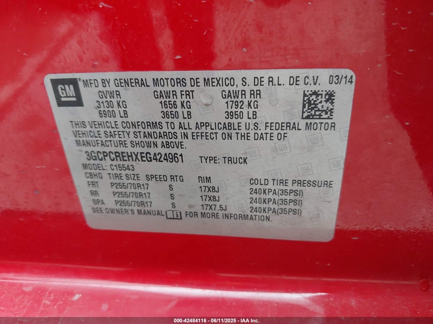 2014 CHEVROLET SILVERADO 1500 1LT - 3GCPCREHXEG424961