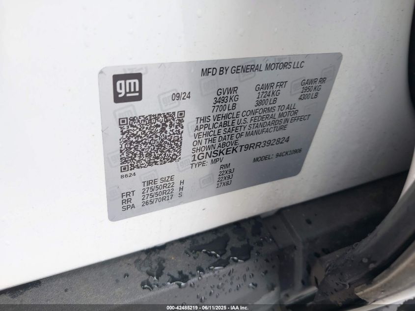 2024 Chevrolet Suburban - 1GNSKEKT9RR392824