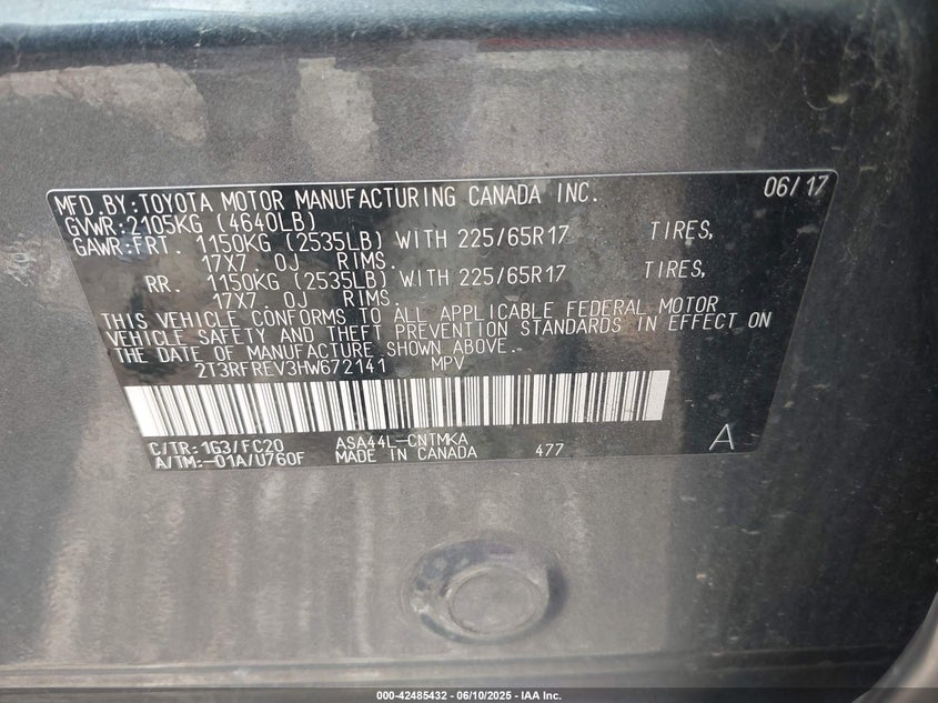 2017 TOYOTA RAV4 XLE - 2T3RFREV3HW672141