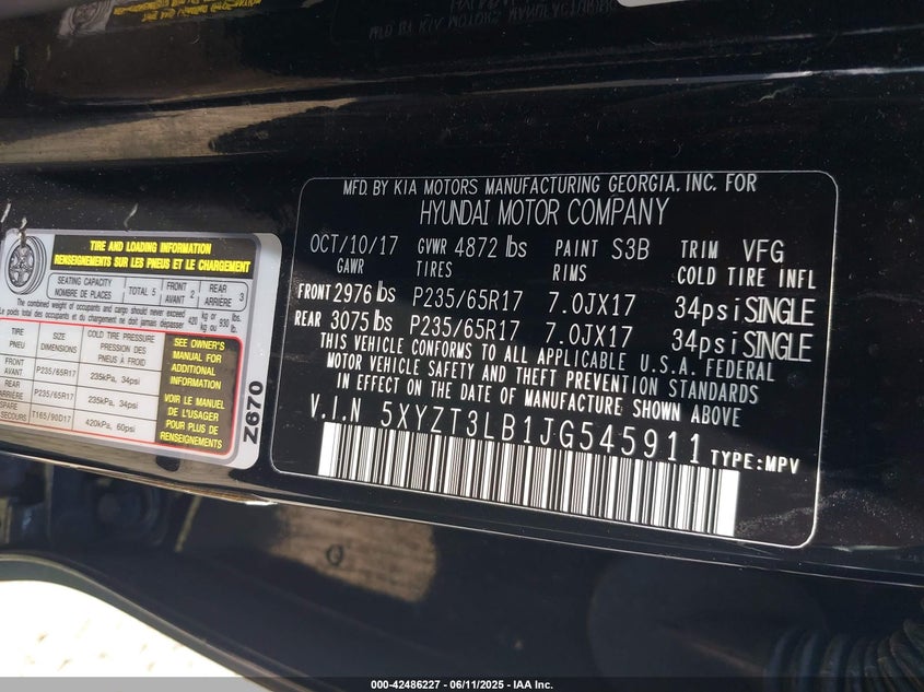 2018 HYUNDAI SANTA FE SPORT 2.4L - 5XYZT3LB1JG545911