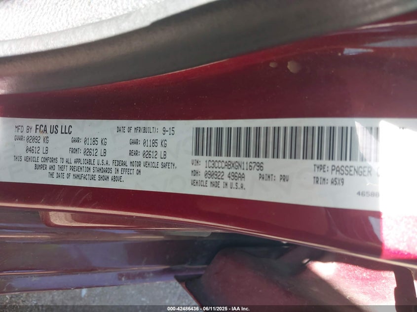 2016 CHRYSLER 200 LIMITED - 1C3CCCABXGN116796