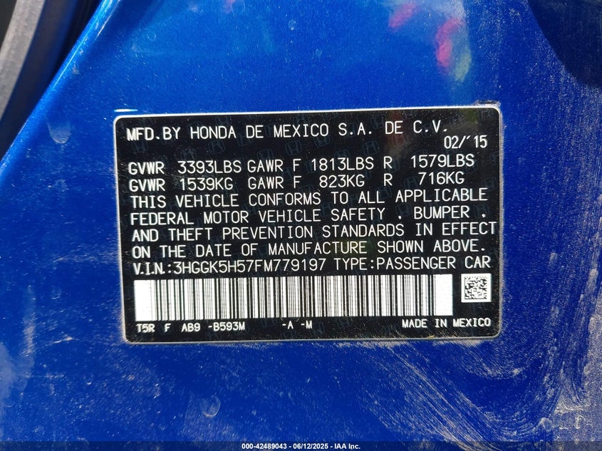 2015 HONDA FIT LX - 3HGGK5H57FM779197