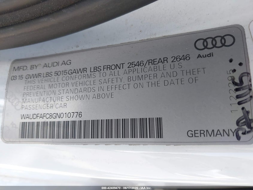 2016 AUDI A6 2.0T PREMIUM PLUS - WAUDFAFC8GN010776