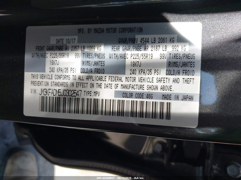 2018 MAZDA CX-5 GRAND TOURING - JM3KFADM5J0302547