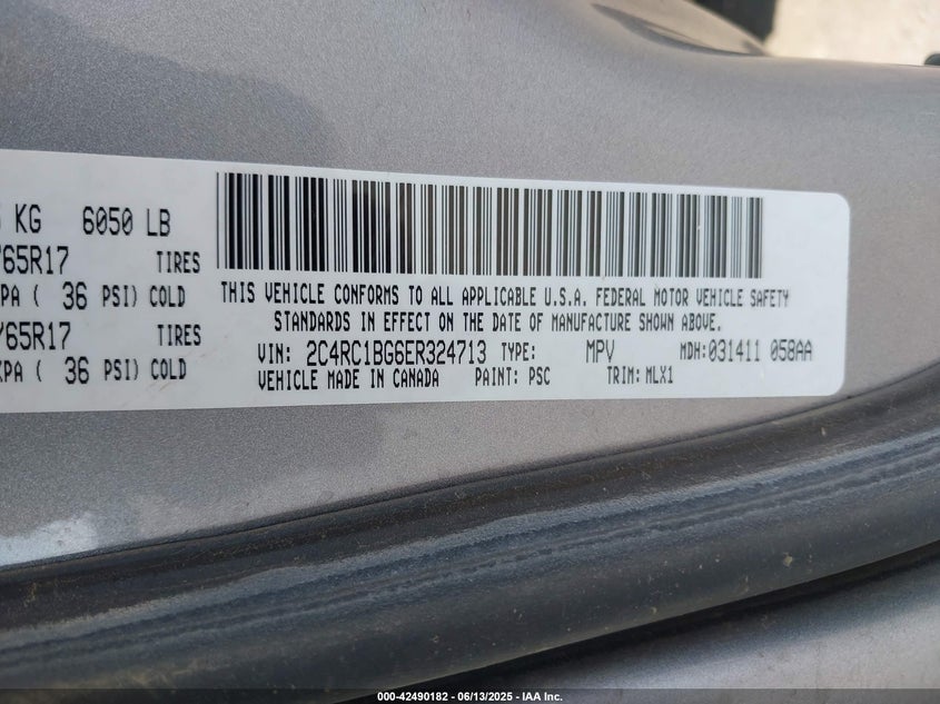 2014 CHRYSLER TOWN & COUNTRY TOURING - 2C4RC1BG6ER324713