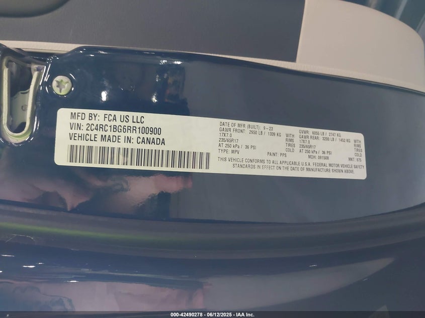 2024 CHRYSLER PACIFICA TOURING L - 2C4RC1BG6RR100900