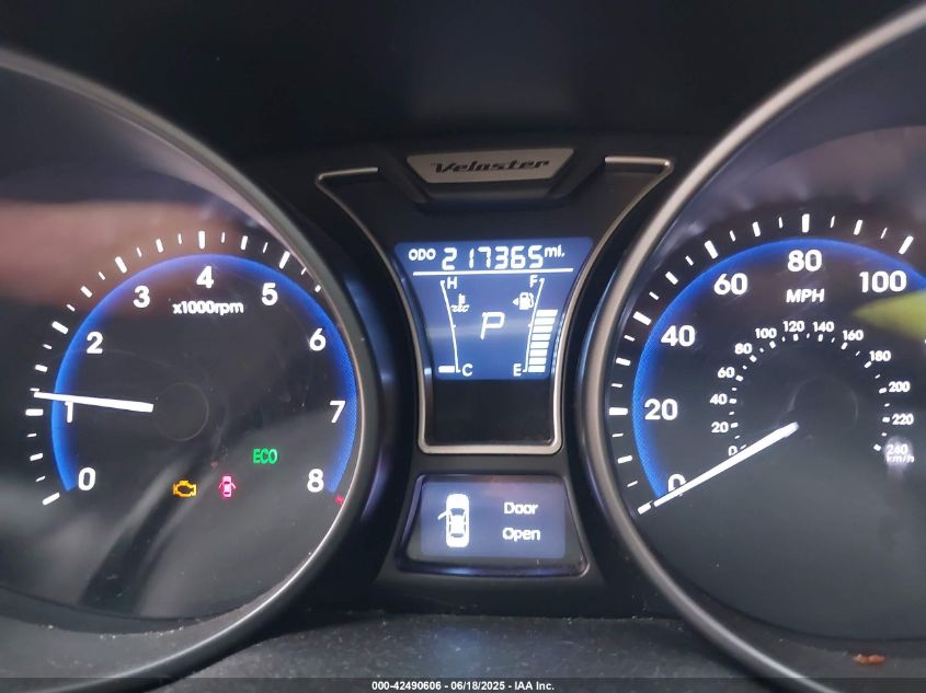 2014 Hyundai Veloster Turbo W/Black VIN: KMHTC6AE2EU184550 Lot: 42490606