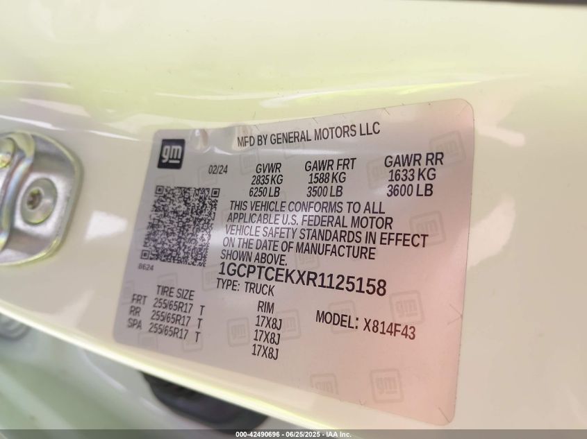 2024 Chevrolet Colorado - 1GCPTCEKXR1125158