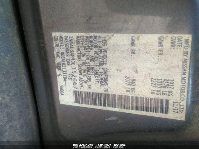 2012 Nissan Altima 2.5 S VIN: 1N4AL2AP9CC206395 Lot: 42491270