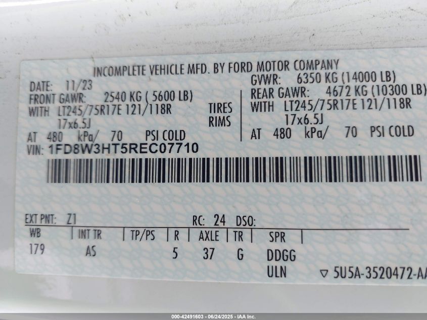 2024 Ford F-350 Chassis - 1FD8W3HT5REC07710