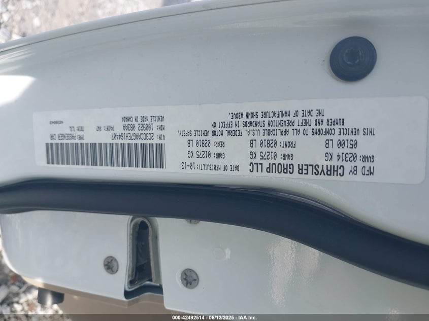 2014 CHRYSLER 300 VIN: 2C3CCAAG7EH164407
