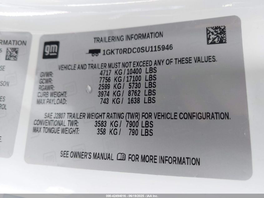 2025 GMC Hummer EV - 1GKT0RDC0SU115946