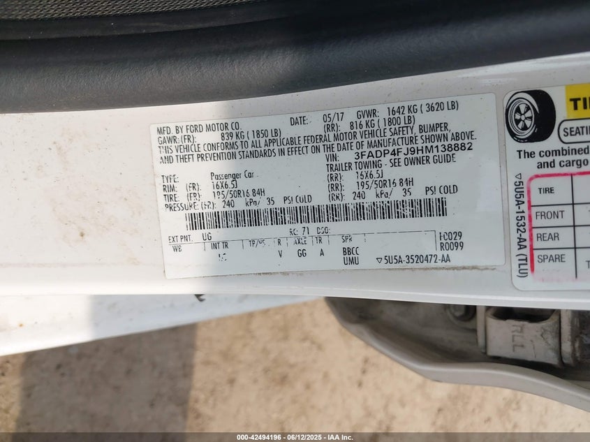 2017 FORD FIESTA TITANIUM - 3FADP4FJ9HM138882