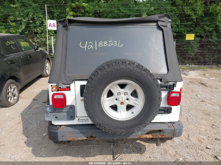 2006 Jeep Wrangler X VIN: 1J4FA39S46P734888 Lot: 42494689