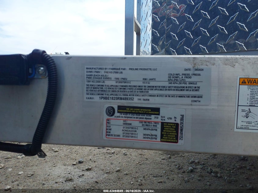 2024 TRAILER OTHER(VIN: 1P9BE1825RM489352
