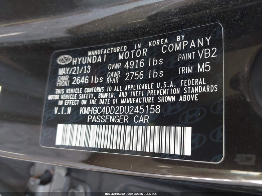 2013 HYUNDAI GENESIS 3.8 - KMHGC4DD2DU245158