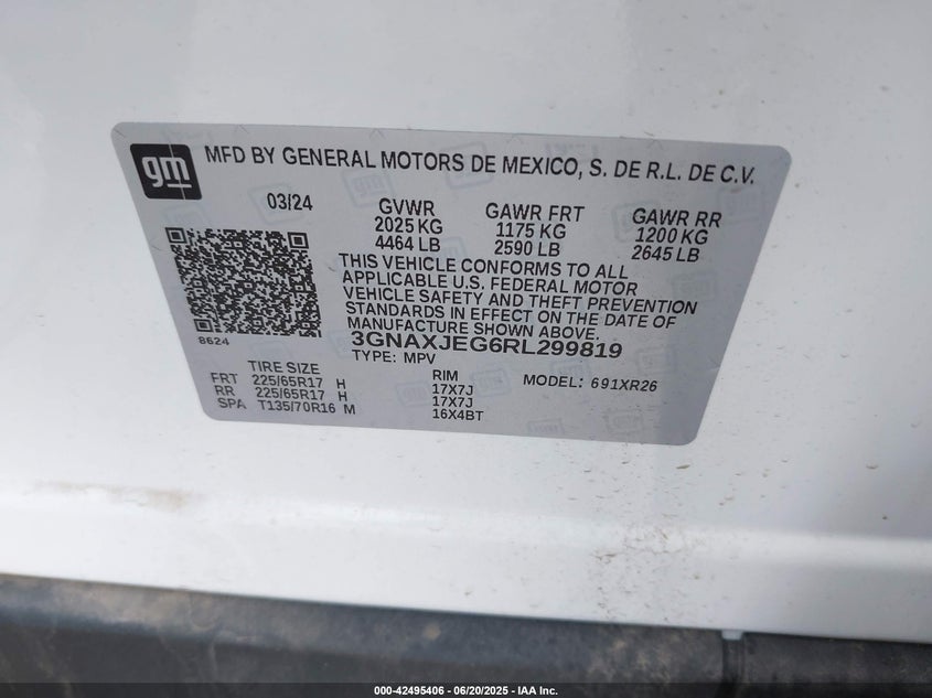2024 CHEVROLET EQUINOX FWD 2FL - 3GNAXJEG6RL299819