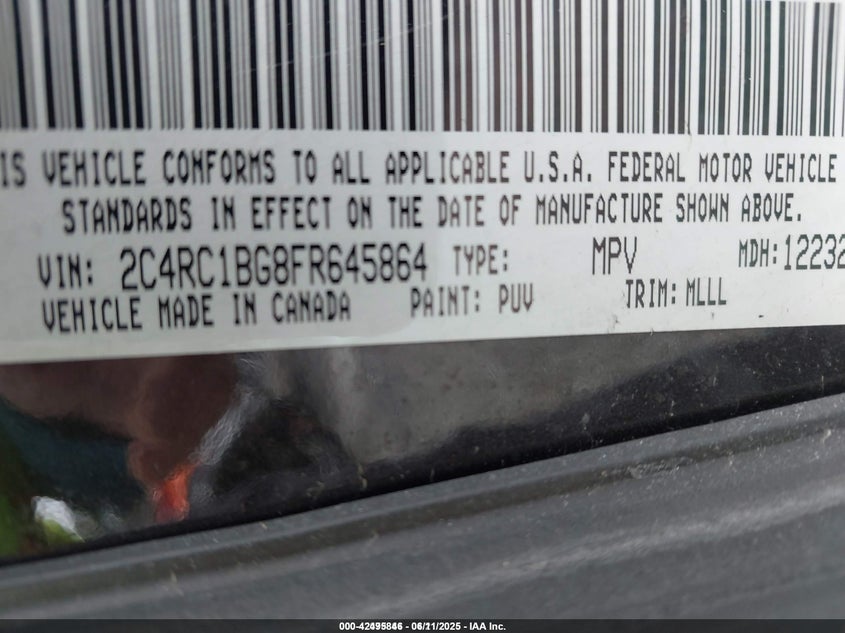 2015 CHRYSLER TOWN & COUNTRY TOURING - 2C4RC1BG8FR645864