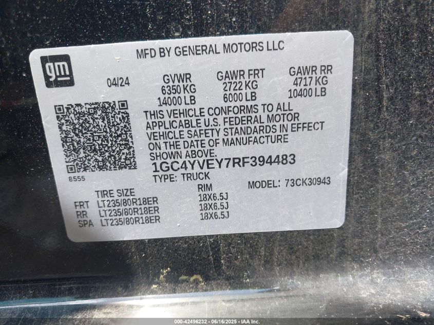 2024 Chevrolet Silverado 3500hd - 1GC4YVEY7RF394483