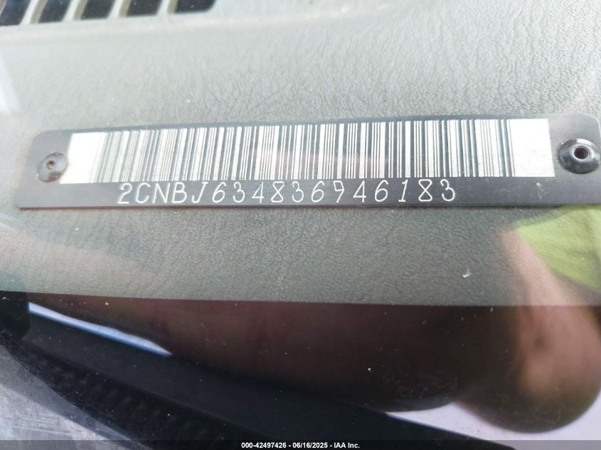 2003 Chevrolet Tracker Hard Top Lt VIN: 2CNBJ634836946183 Lot: 42497426