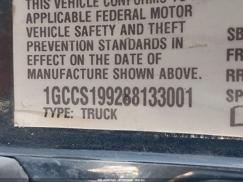 2008 Chevrolet Colorado Ls VIN: 1GCCS199288133001 Lot: 42497443