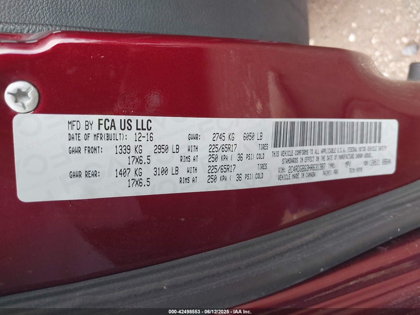 2017 DODGE GRAND CARAVAN SE PLUS - 2C4RDGBG3HR631387