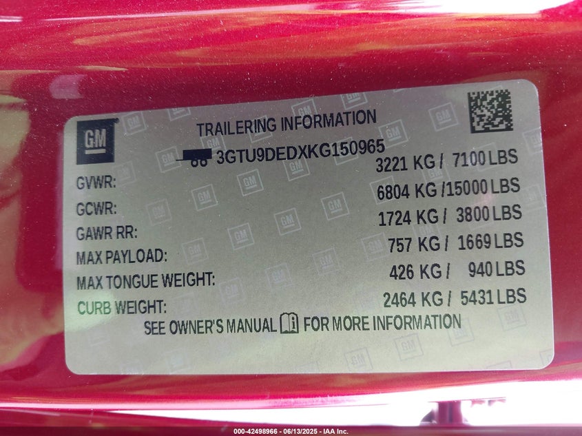 2019 GMC SIERRA 1500 SLT - 3GTU9DEDXKG150965
