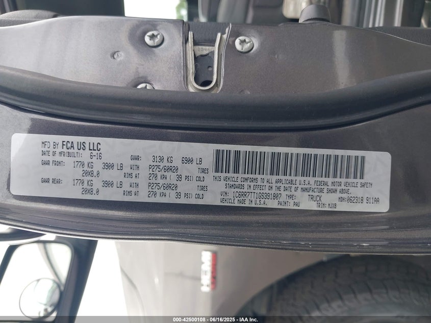 2016 RAM 1500 BIG HORN - 1C6RR7TT1GS391807