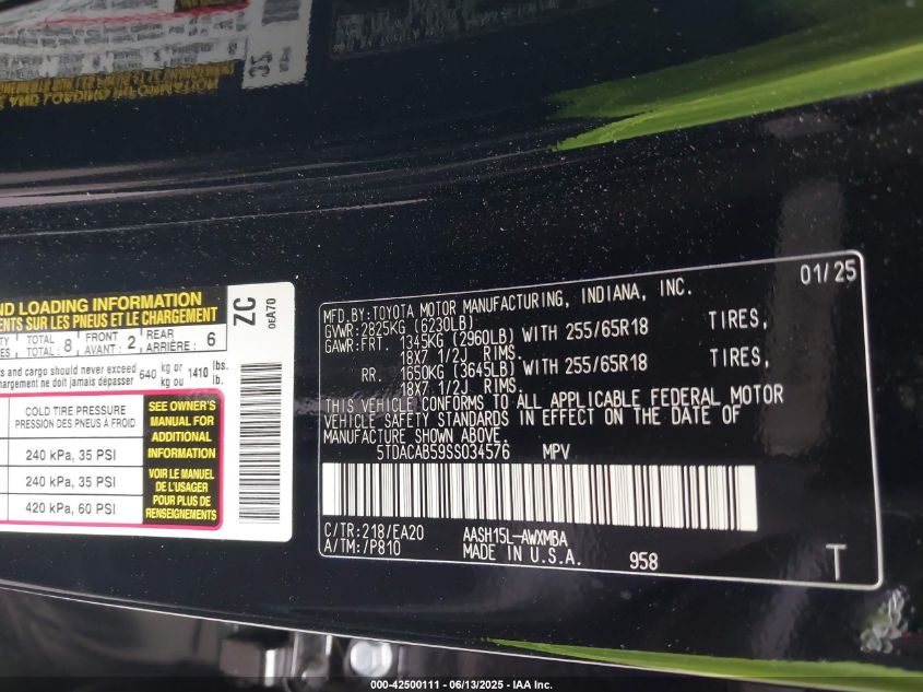 2025 Toyota Highlander - 5TDACAB59SS034576