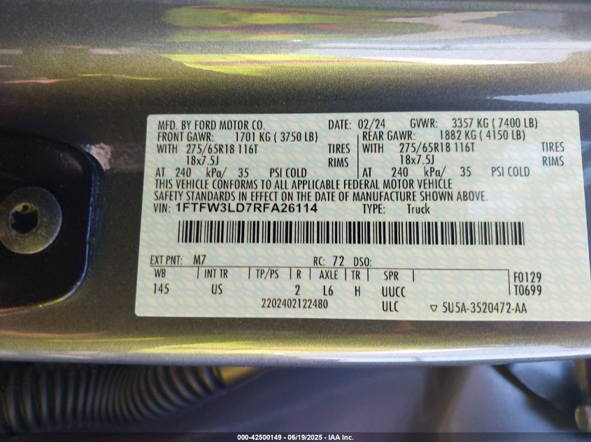 2024 Ford F-150 - 1FTFW3LD7RFA26114