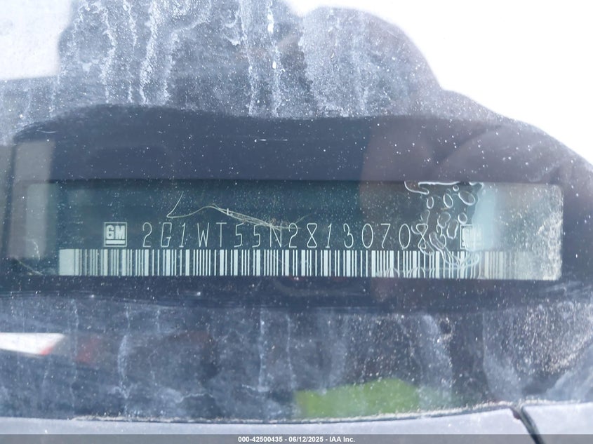 2008 CHEVROLET IMPALA VIN: 2G1WT55N281307083