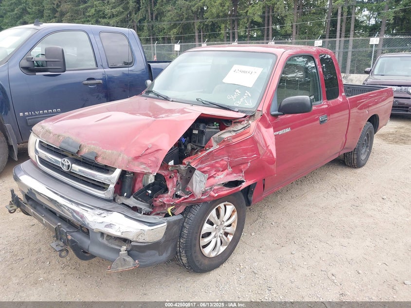 1999 Toyota Tacoma red truck gasoline 4TAVL52N4XZ410711 photo #3
