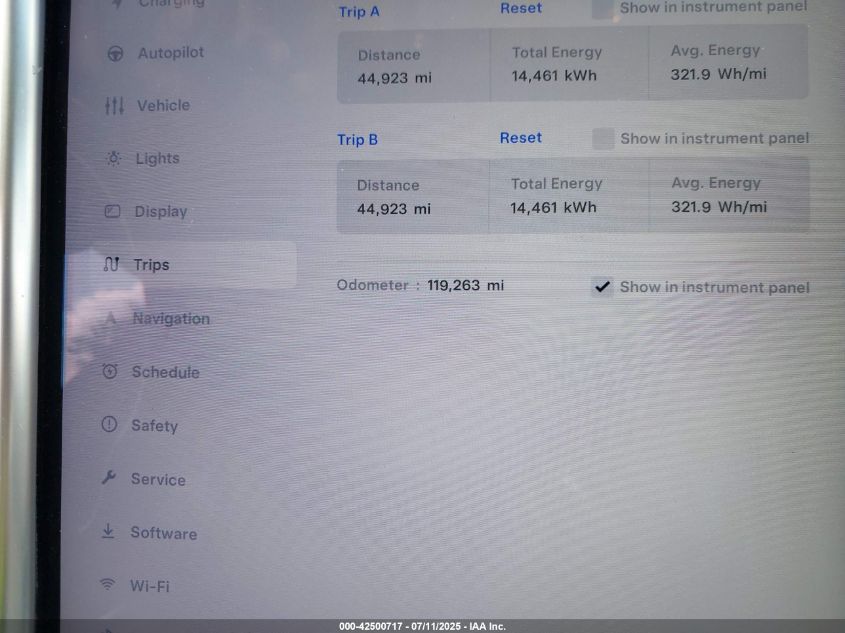 2017 Tesla Model S 100D/60D/75D/90D/P100D VIN: 5YJSA1E20HF222251 Lot: 42500717