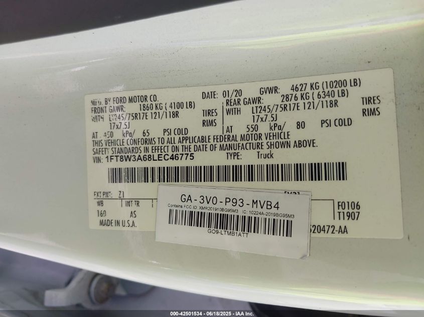 2020 Ford F-350 - 1FT8W3A68LEC46775