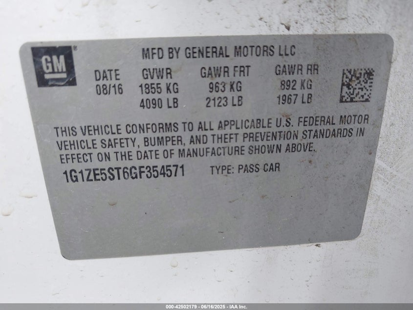 2016 CHEVROLET MALIBU LT - 1G1ZE5ST6GF354571