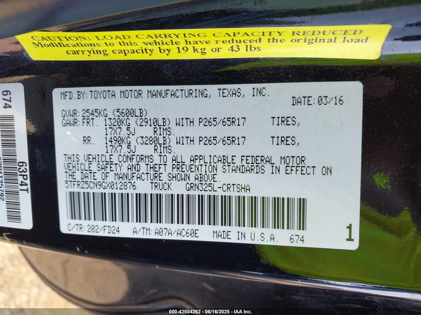 2016 TOYOTA TACOMA TRD SPORT - 5TFRZ5CN9GX012876