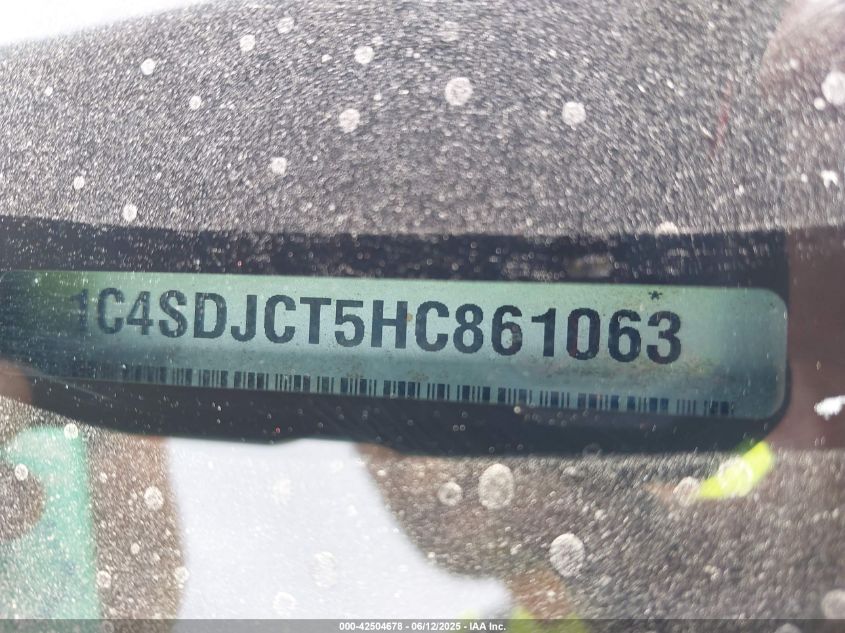 2017 Dodge Durango R/T Awd VIN: 1C4SDJCT5HC861063 Lot: 42504678