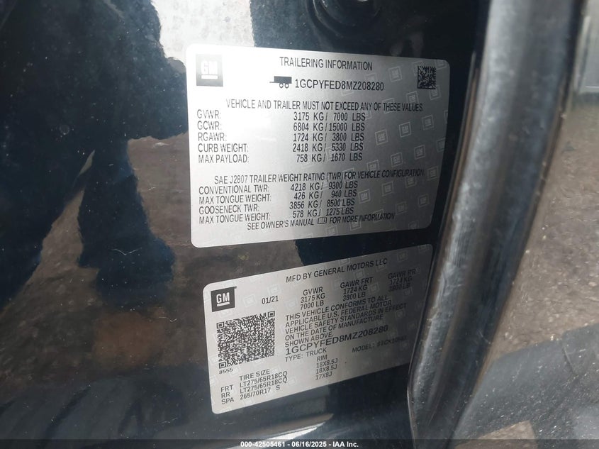 2021 CHEVROLET SILVERADO 1500 4WD  SHORT BED LT TRAIL BOSS - 1GCPYFED8MZ208280